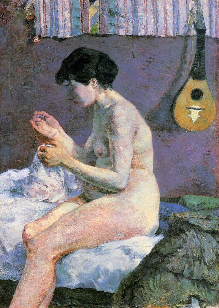 Paul Gauguin Study of a Nude Suzanne Sewing